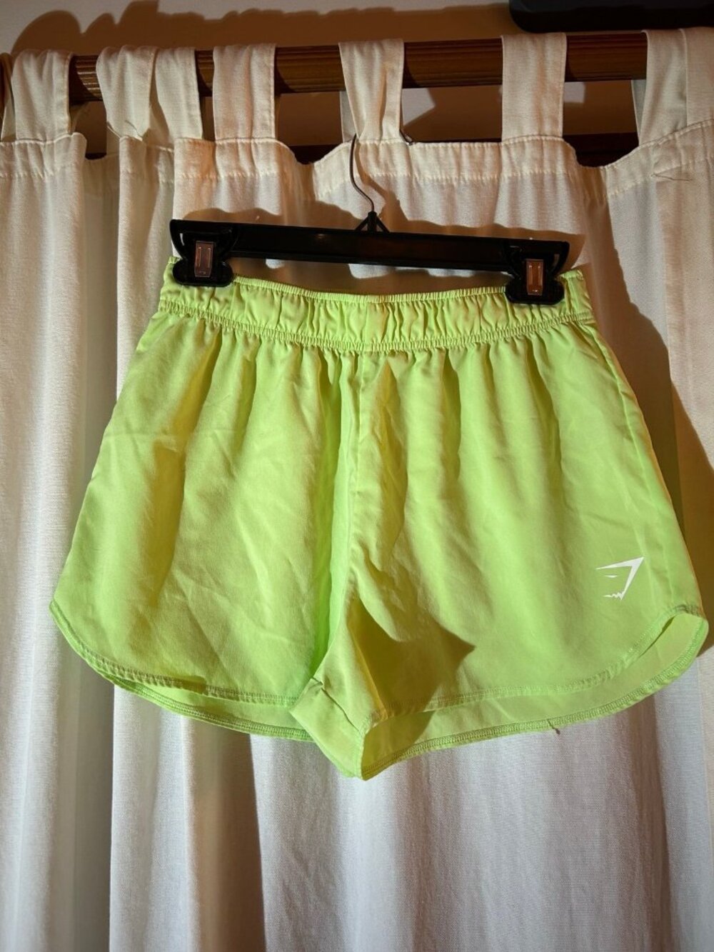 Gymshark neon green running shorts size small